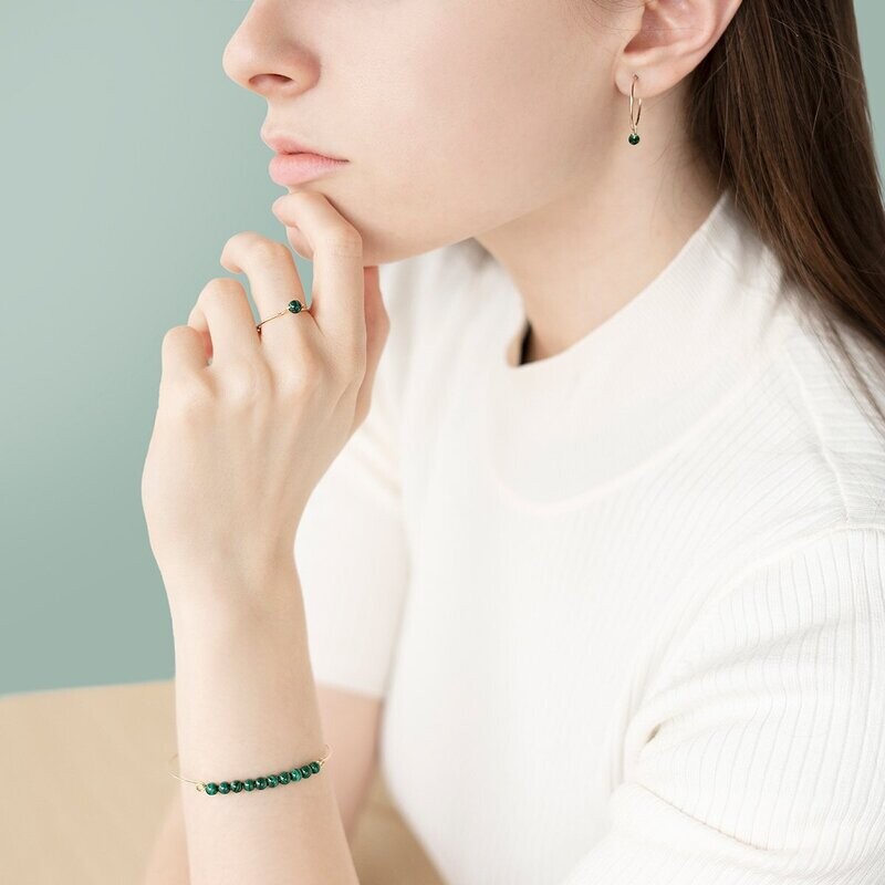 Bague Malachite & Or 14k gold-filled