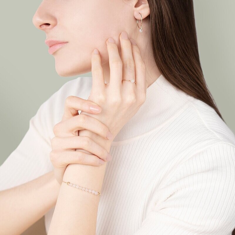 Bague Quartz Rose & Or 14k gold-filled
