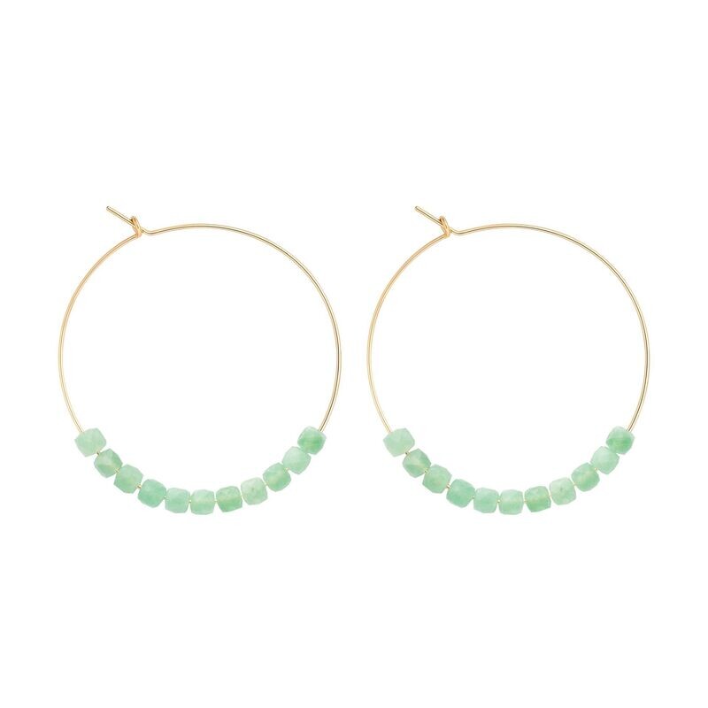 Grandes Créoles Aventurine & Or 14k gold-filled