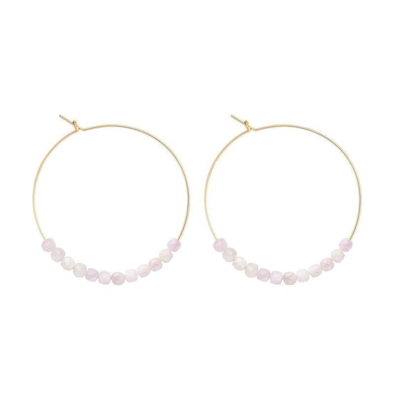 Grandes créoles Kunzite & Or 14k gold-filled