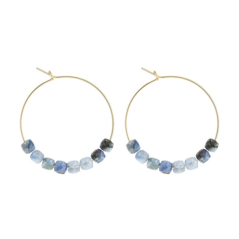 Petites Créoles Cyanite & Or 14k gold-filled