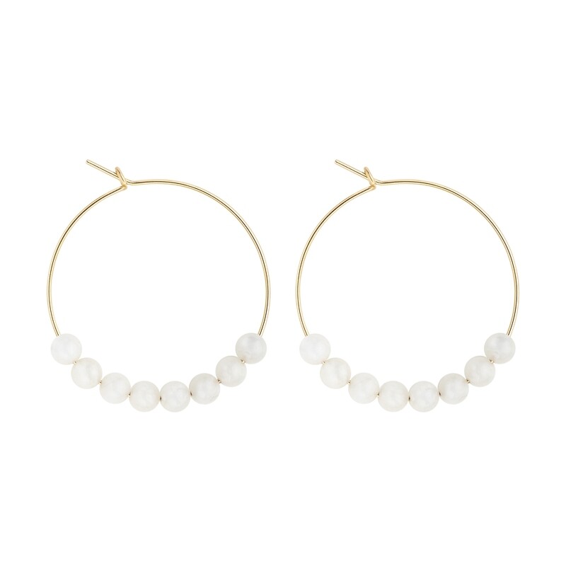 Petites Créoles Pierre de Lune & Or 14k gold-filled