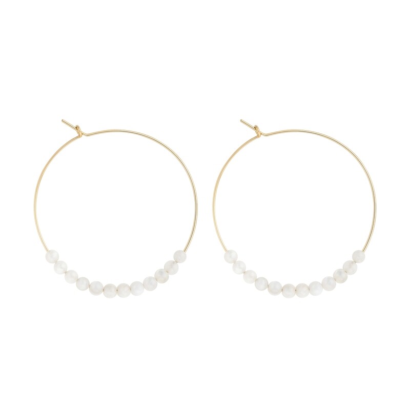 Grandes Créoles Pierre de Lune & Or 14k gold-filled