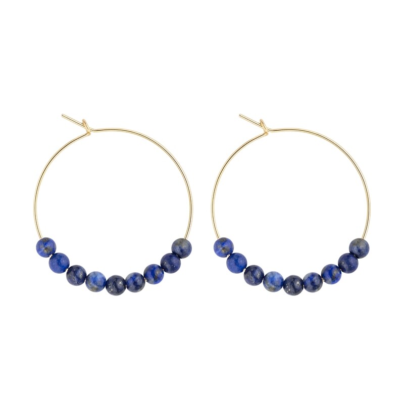 Petites Créoles Lapis Lazuli & Or 14k gold-filled