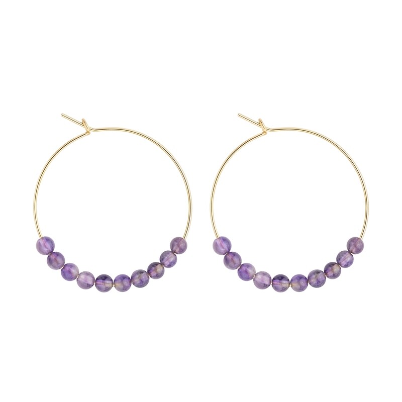 Petites Créoles Améthyste & Or 14k gold-filled