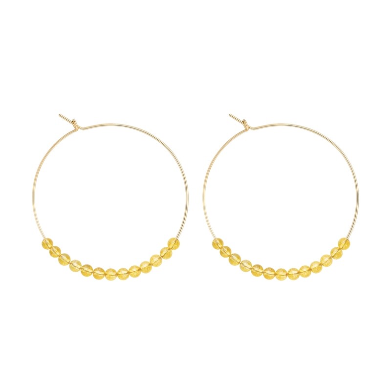 Grandes Créoles Citrine & Or 14k gold-filled