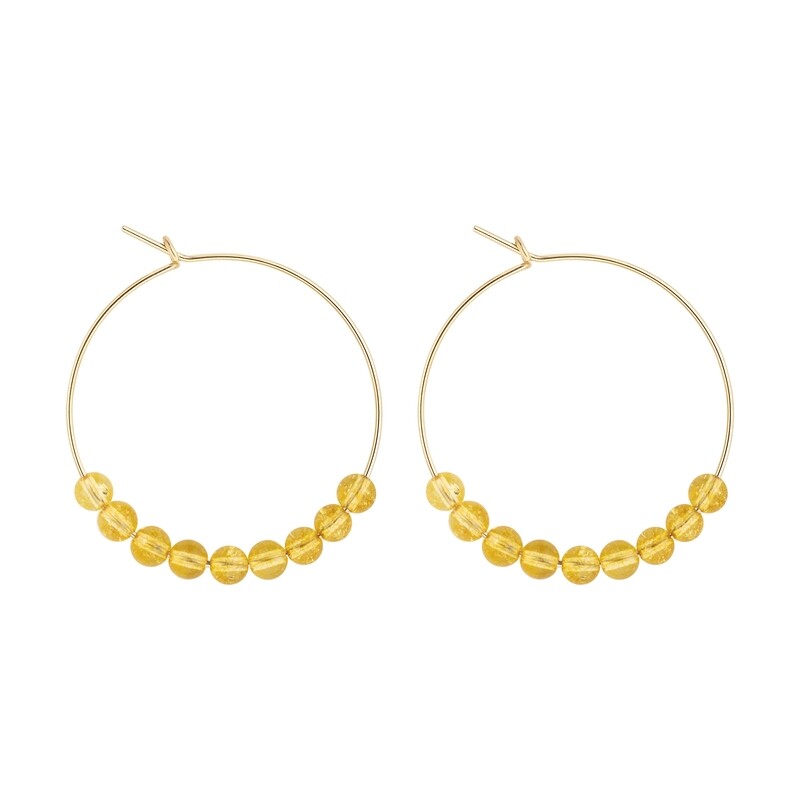Petites Créoles Citrine & Or 14k gold-filled