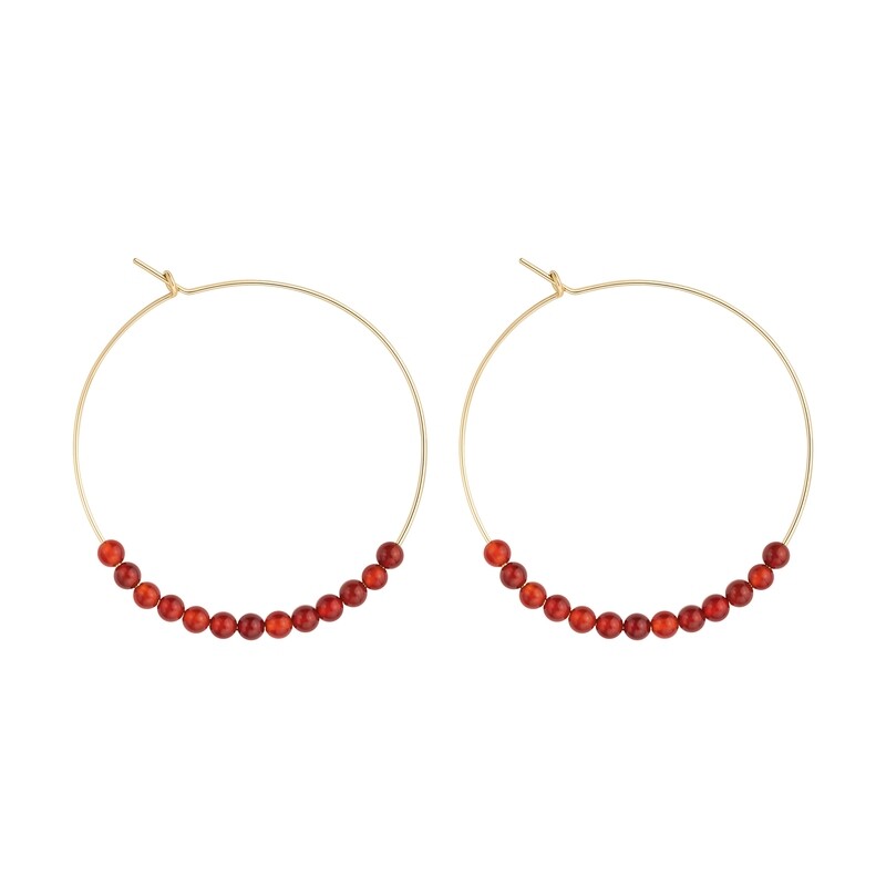 Grandes Créoles Cornaline & Or 14k gold-filled