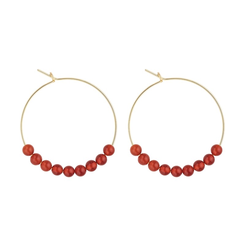 Petites Créoles Cornaline & Or 14k gold-filled