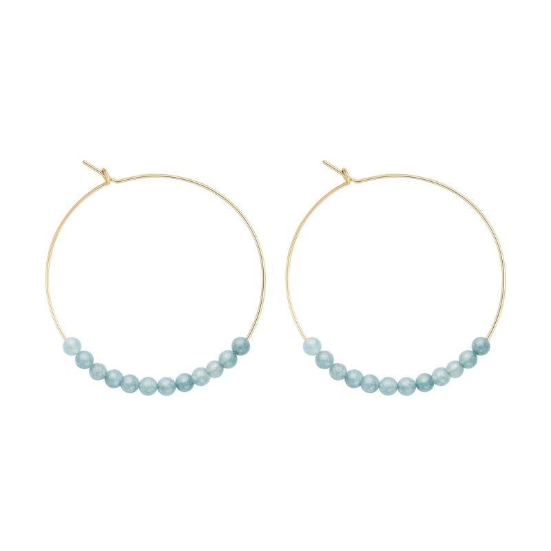 Grandes Créoles Aigue-Marine & Or 14k gold-filled
