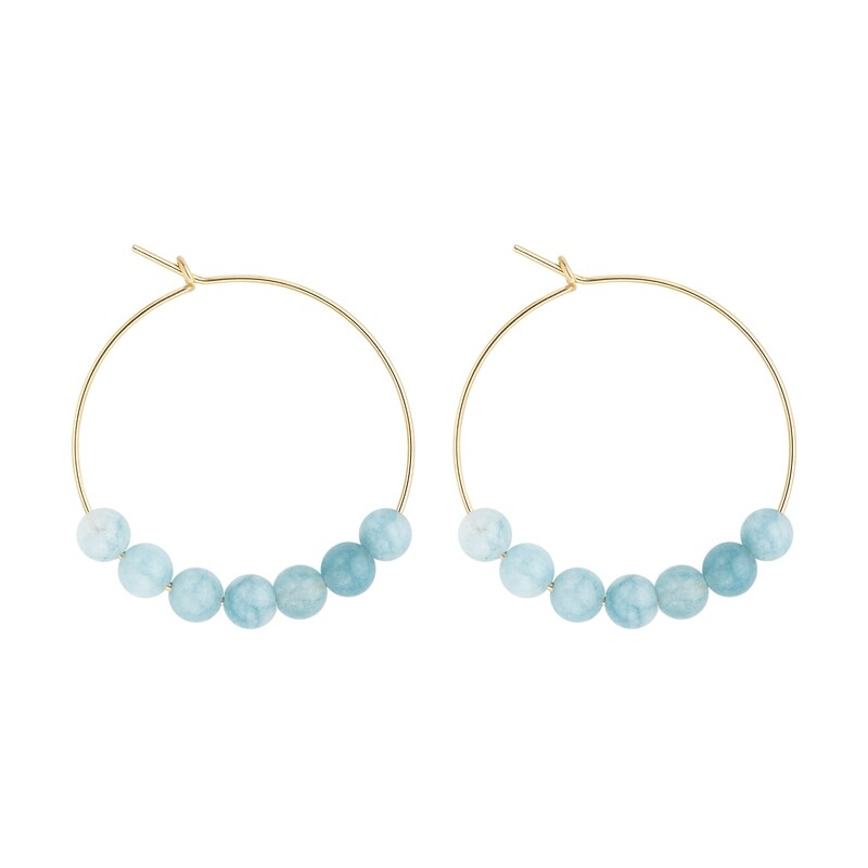 Petites Créoles Aigue-Marine & Or 14k gold-filled