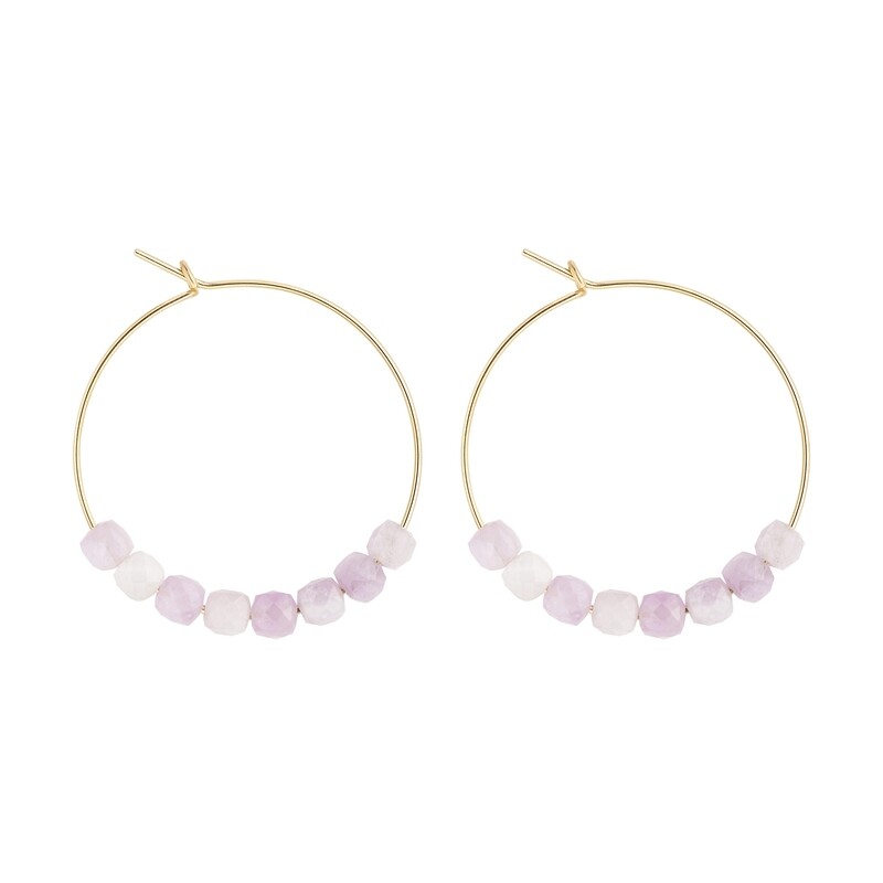 Petites créoles Kunzite & Or 14k gold-filled