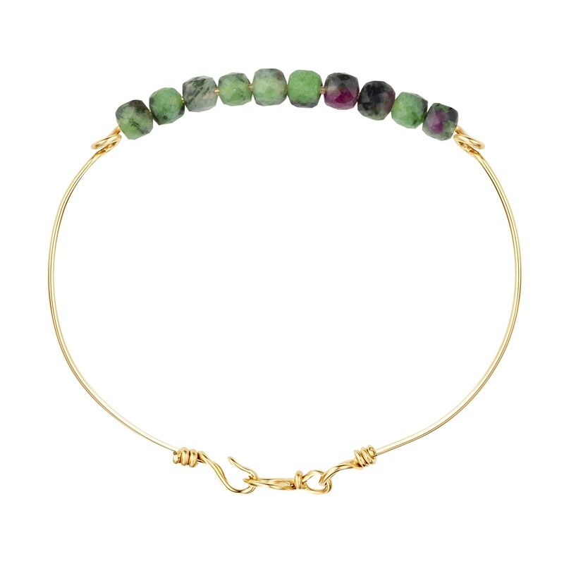Bracelet Rubis Zoïsite & Or laminé ou Argent