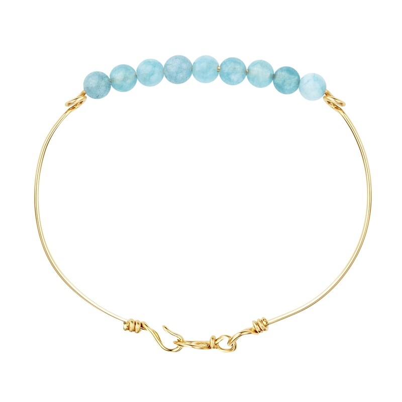 Bracelet Aigue-Marine & Or laminé ou Argent
