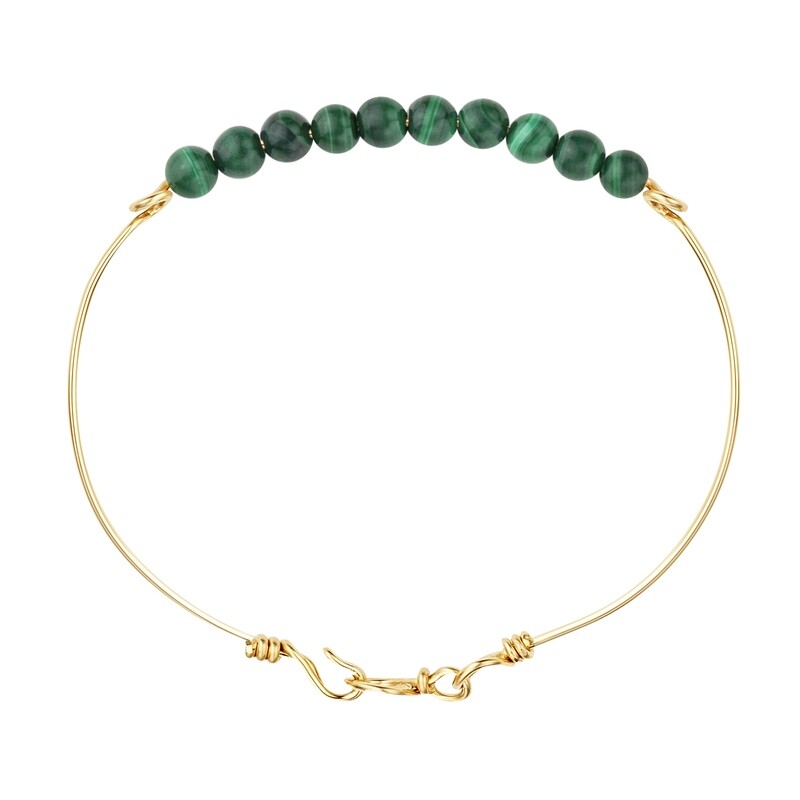Bracelet Malachite & Or laminé ou Argent