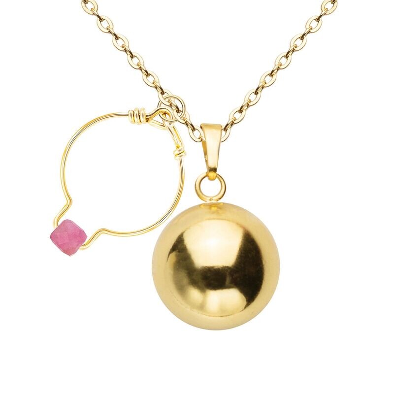 Bola & Bague Tourmaline Rose