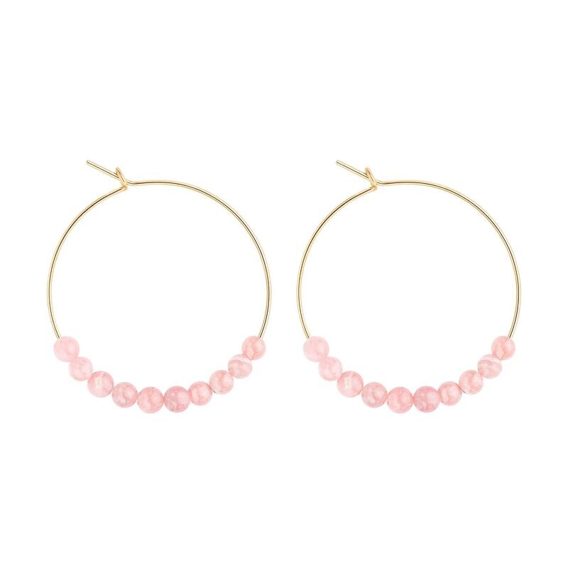 Petites Créoles Rhodochrosite & Or 14k gold-filled