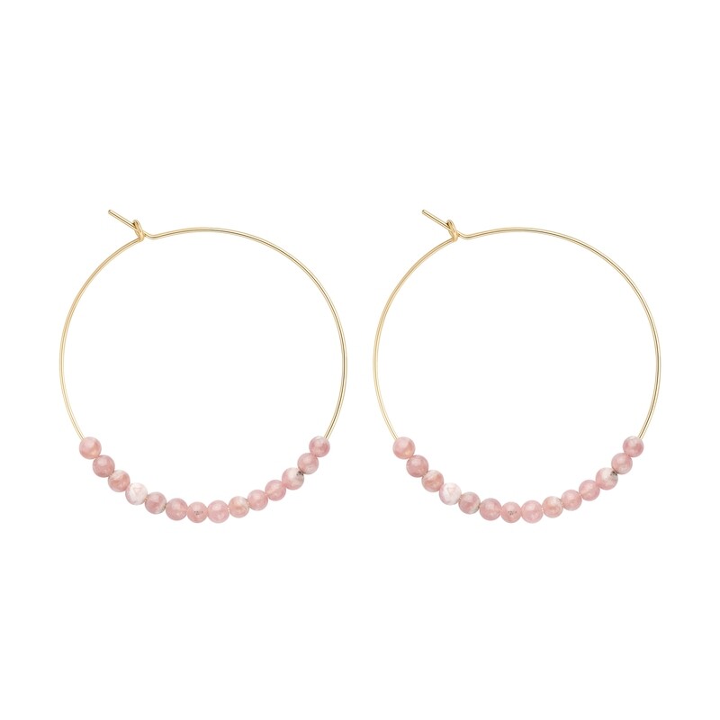 Grandes Créoles Rhodochrosite & Or 14k gold-filled