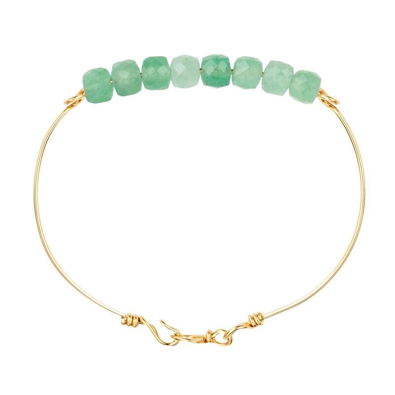 Bracelet Aventurine & Or laminé ou Argent