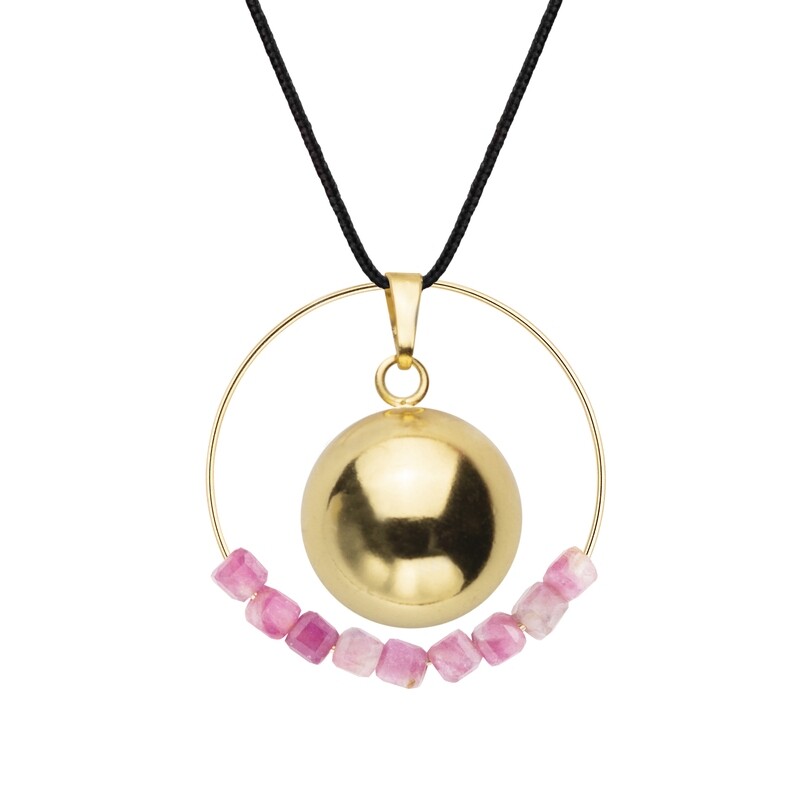 Bola Tourmaline Rose & cordon