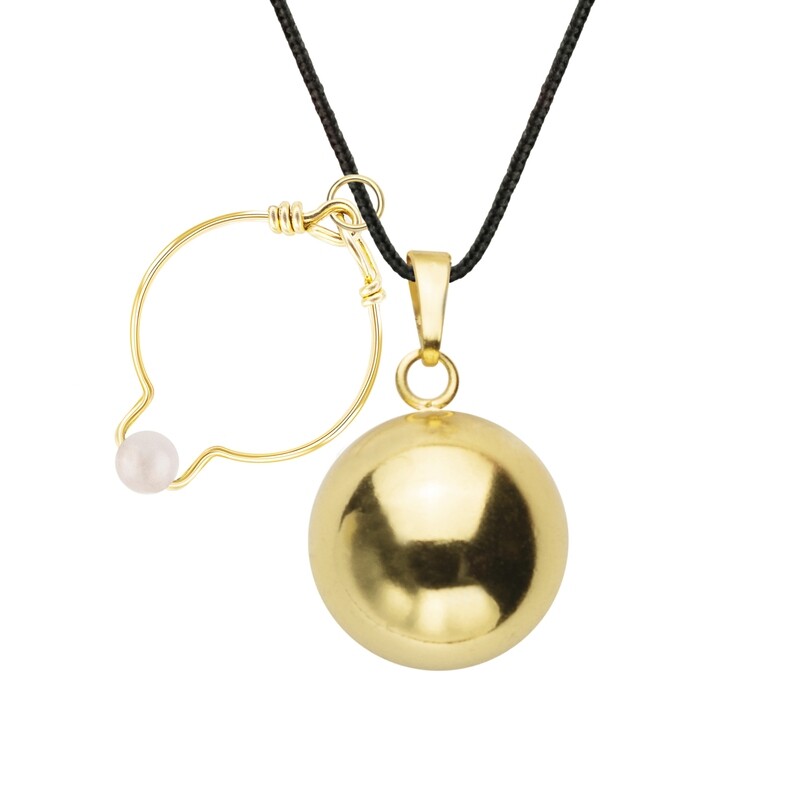 Bola Bague Quartz Rose & cordon