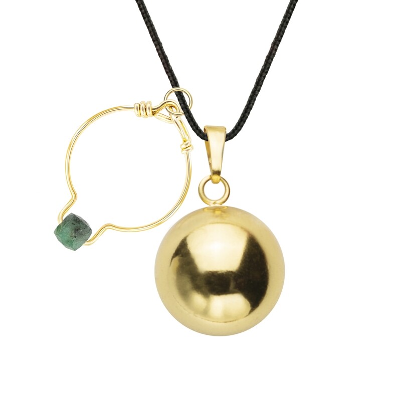 Bola Bague Émeraude & cordon