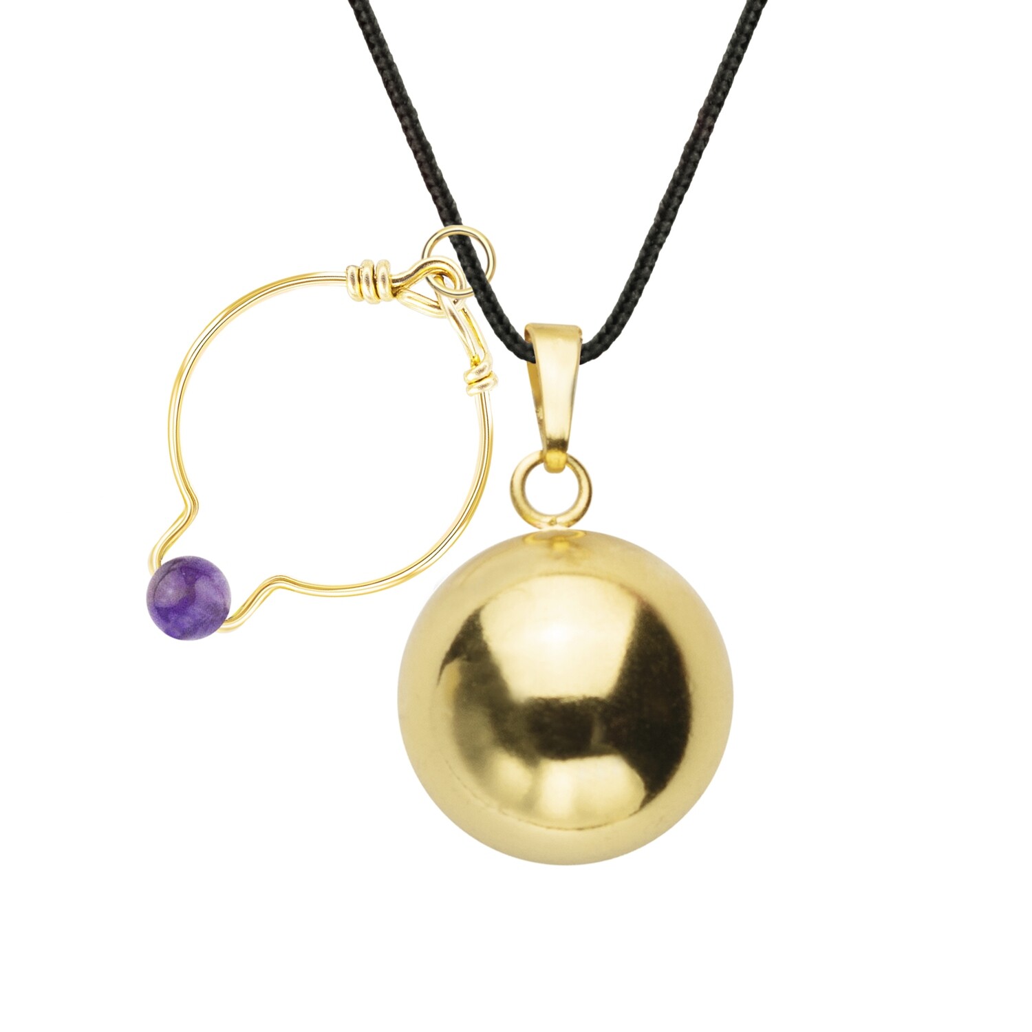 Bola bague Améthyste & cordon
