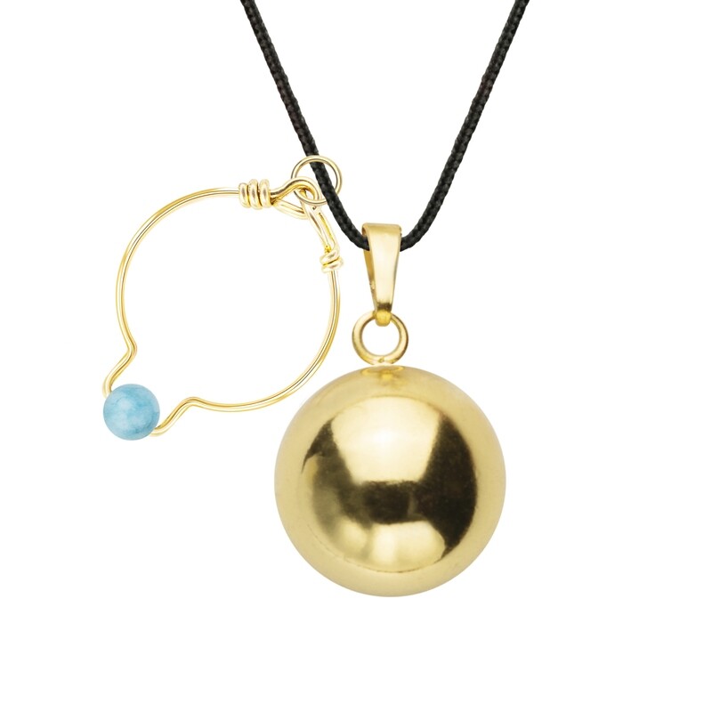 Bola bague Aigue-Marine & cordon