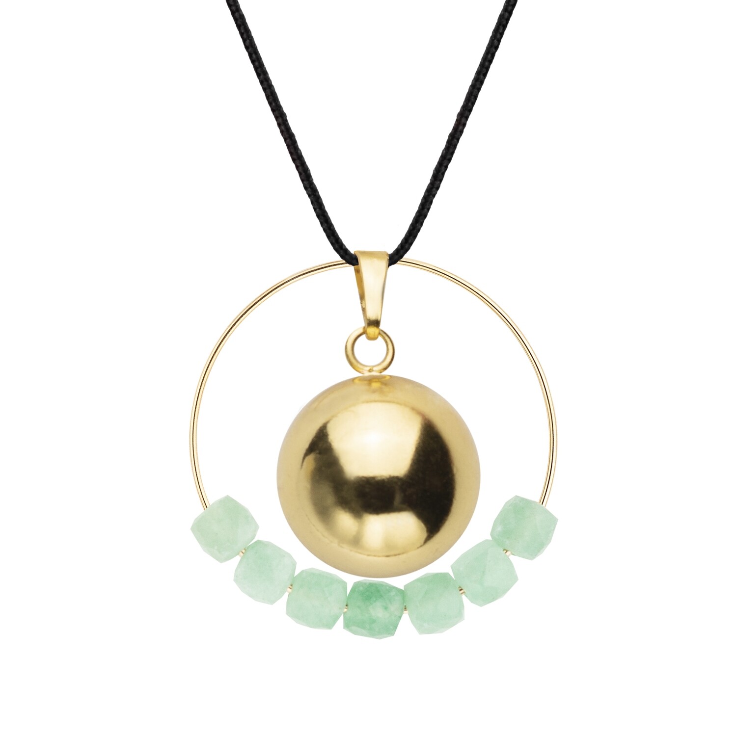 Bola Aventurine & cordon noir