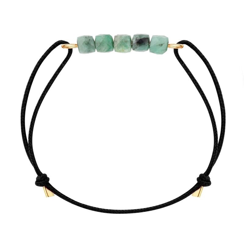Bracelet cordon Or & Émeraude