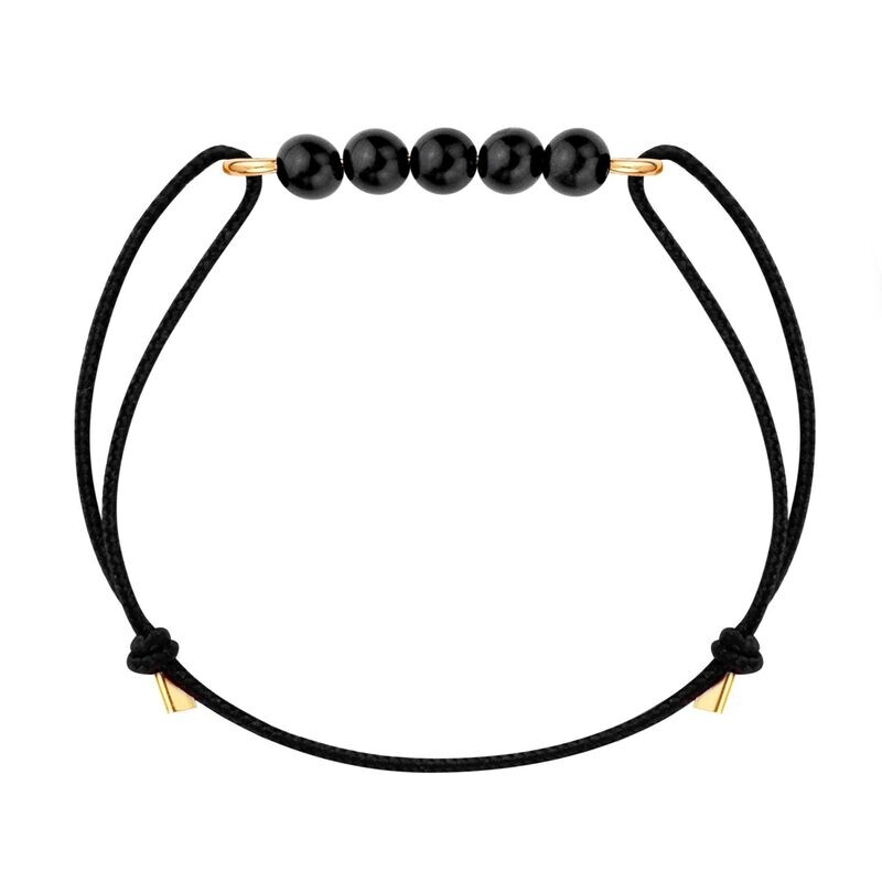 Bracelet cordon Or & Tourmaline Noire