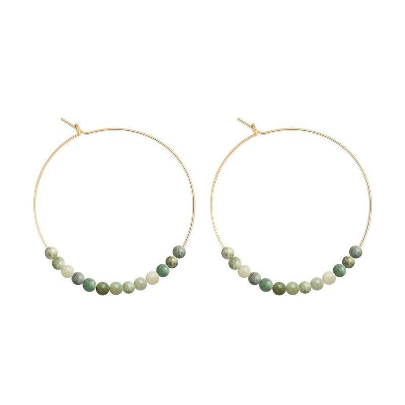 Grandes Créoles Jade & Or 14k gold-filled