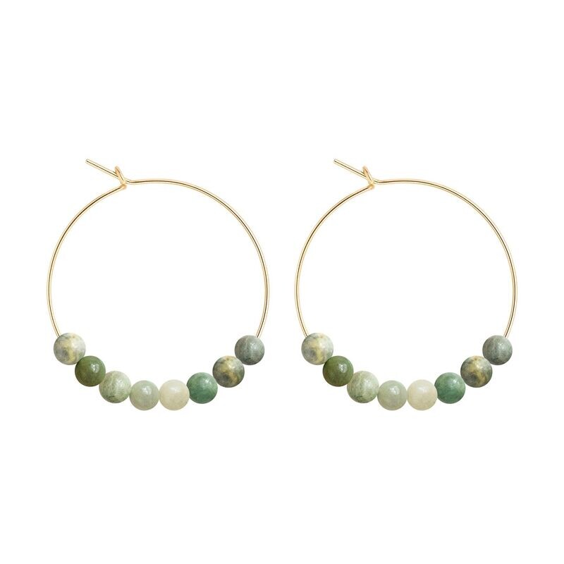 Petites Créoles Jade & Or 14k gold-filled