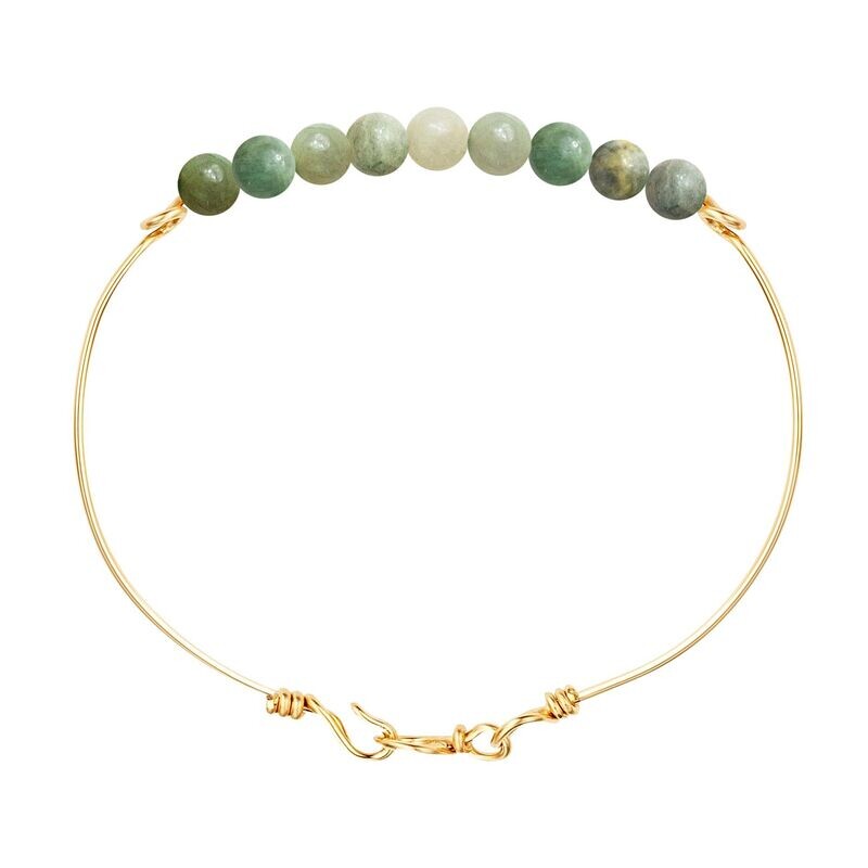 Bracelet Jade & Or laminé ou Argent
