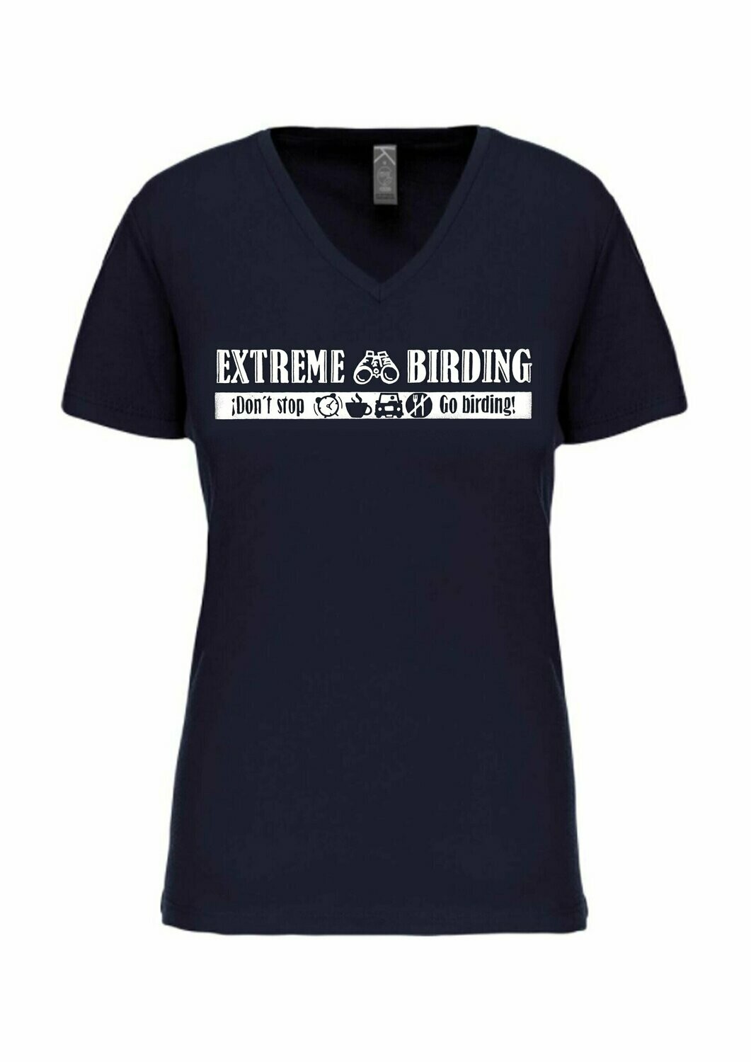 CAMISETA MANGA CORTA chica.   
Extreme birding (Azul marino) TALLA XL