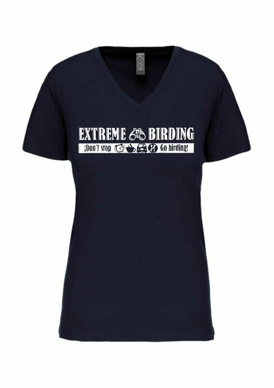 CAMISETA MANGA CORTA chica.   
Extreme birding (Azul marino) TALLA XL
