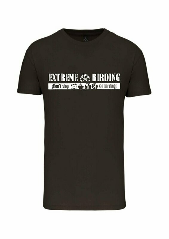 CAMISETA MANGA CORTA unisex.  
Extreme birding (Verde kaki) TALLA L