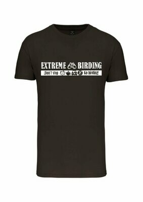 CAMISETA MANGA CORTA unisex.  
Extreme birding (Verde kaki) TALLA L
