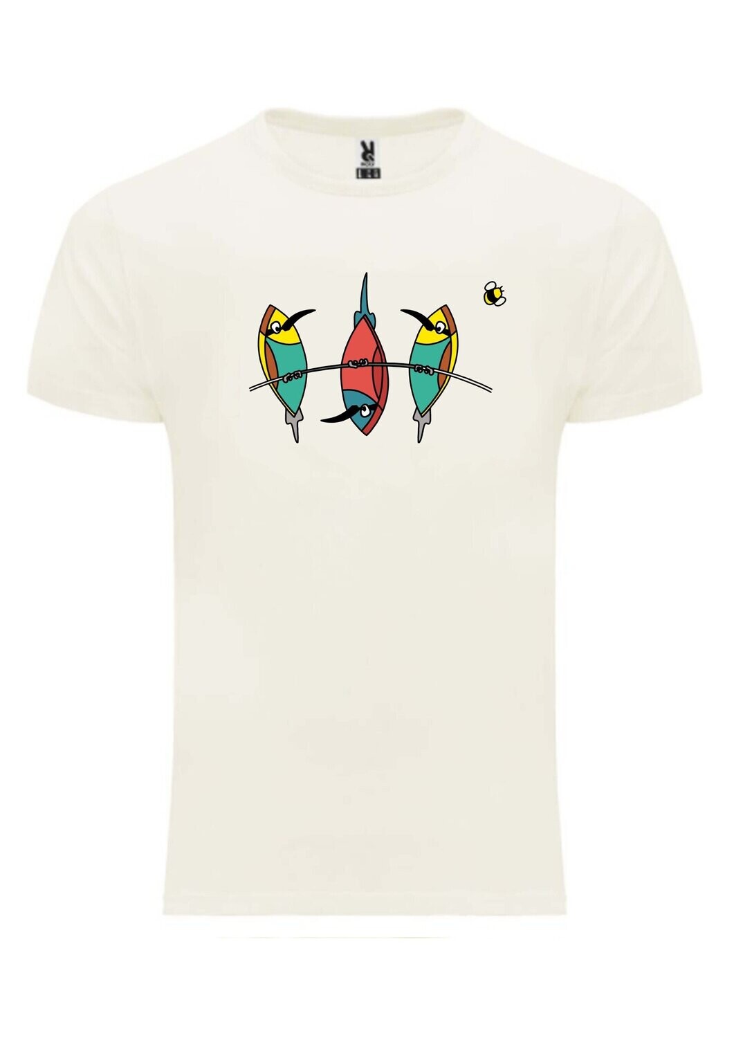 CAMISETA MANGA CORTA unisex.   
Abejarucos (Blanco crudo) TALLA L