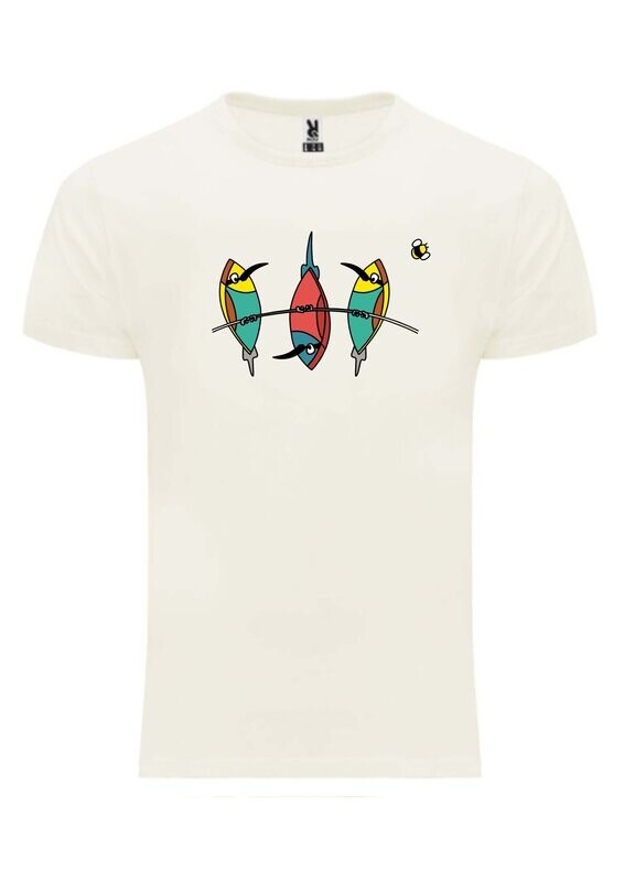 CAMISETA MANGA CORTA unisex.   
Abejarucos (Blanco crudo) TALLA S