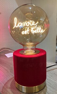 LAMPE VELOURS ROUGE COMPLETE
