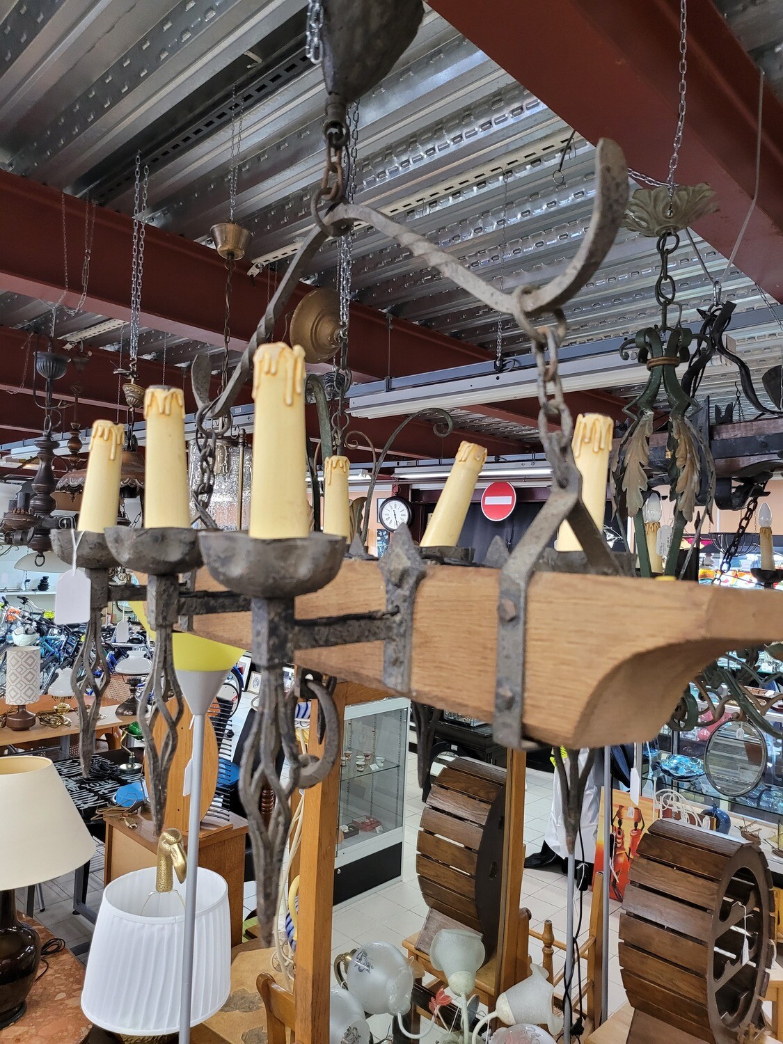 LUSTRE BOIS 6 BRANCHES