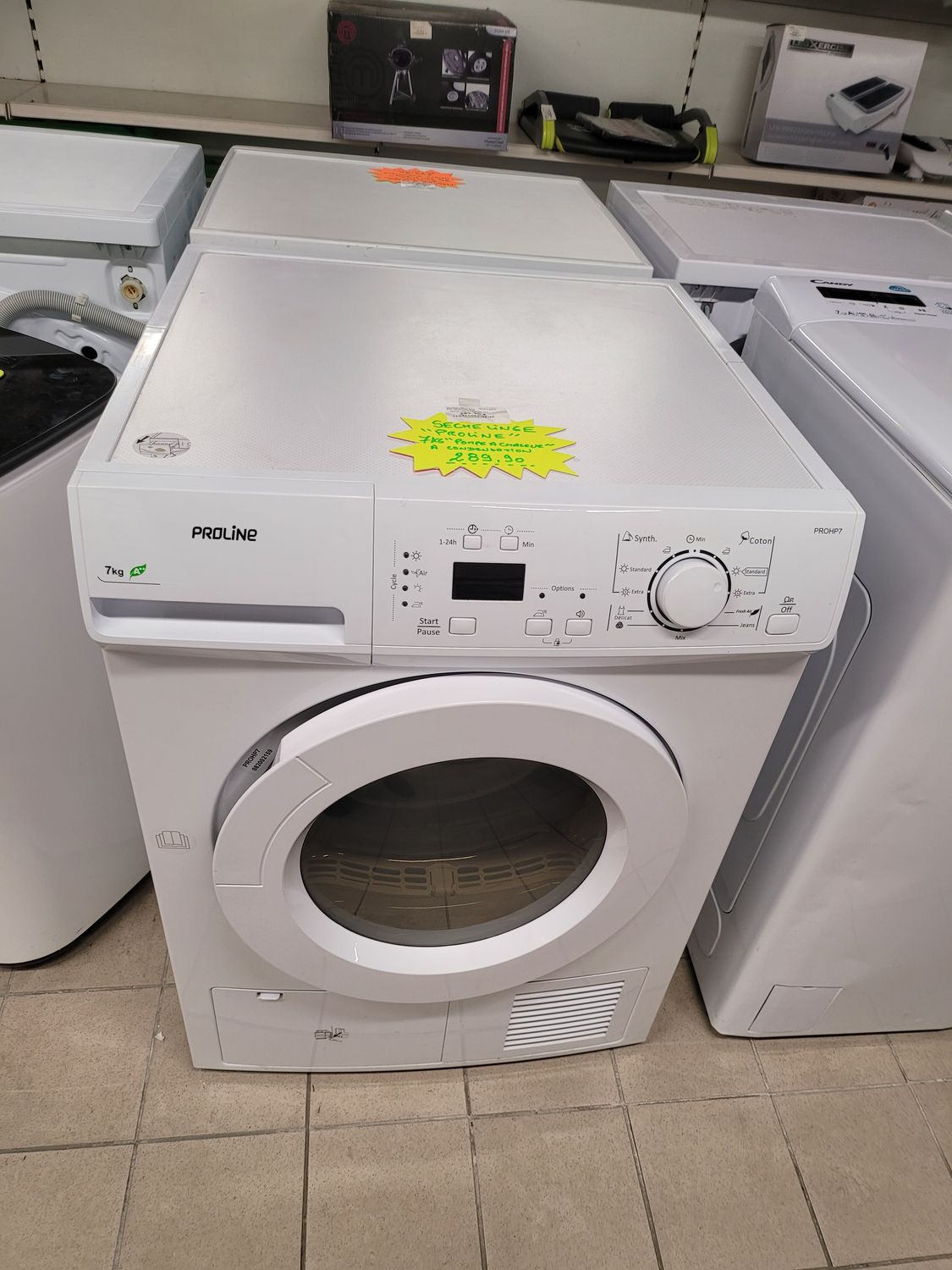 SECHE LINGE PROLINE 7KG CONDENSATION PAR POMPE A CHALEUR