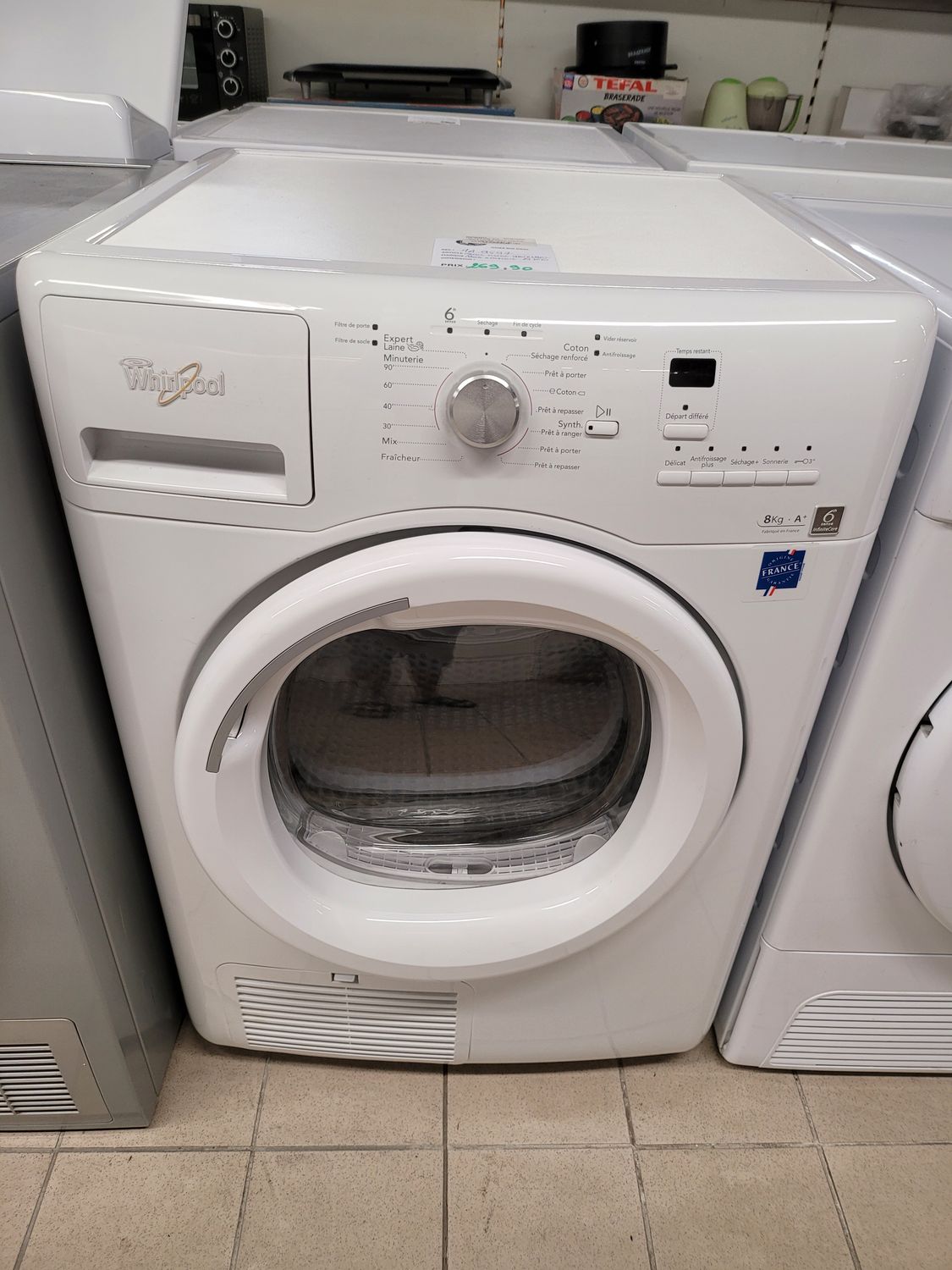 SECHE LINGE WHIRLPOOL A POMPE A CHALEUR 8KG