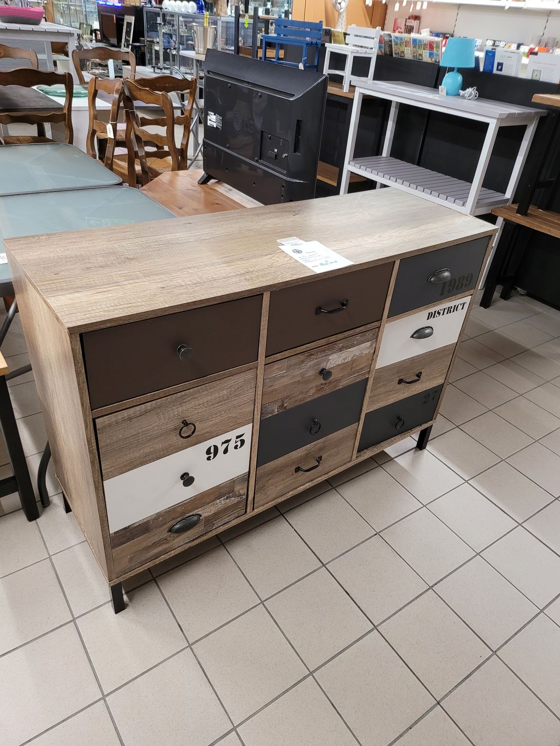 COMMODE TIROIR ET ETAGERE 113 X 40 X 80