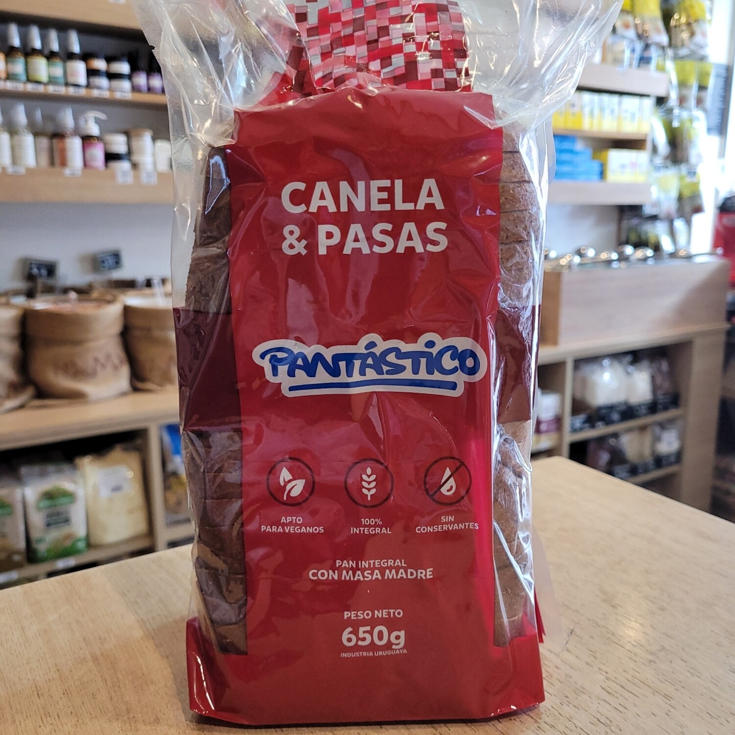 PAN CON CANELA Y PASAS PANTASTICO 650G