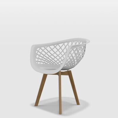 Silla  &quot;Web Wood&quot; Blanca