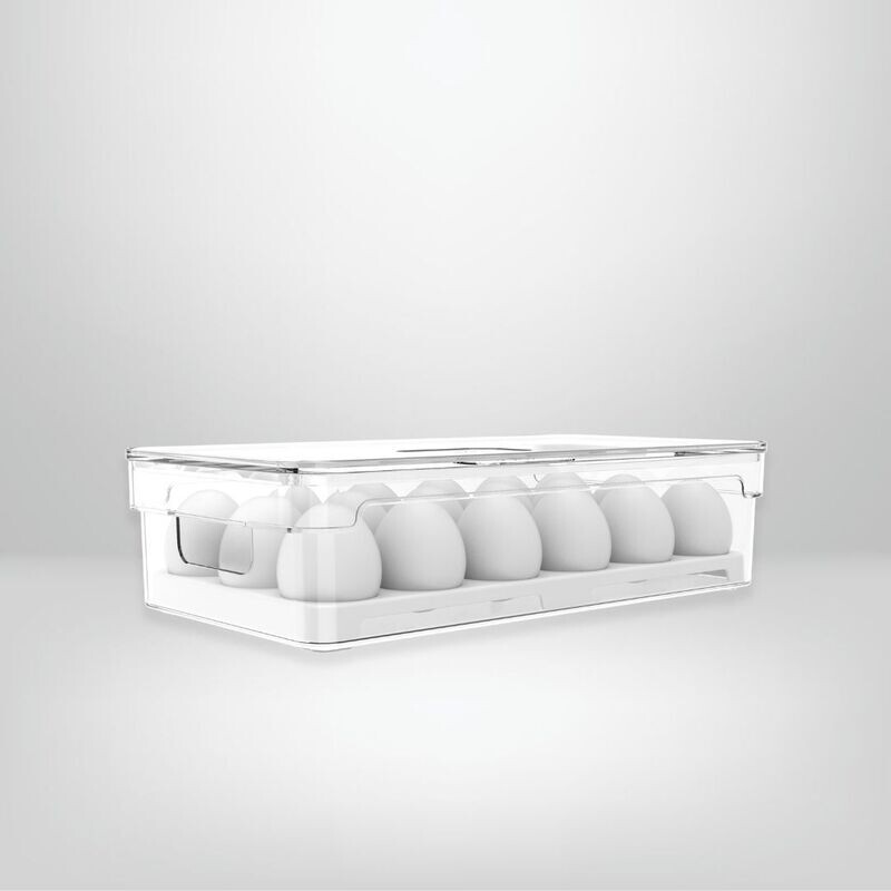 Organizador de Huevos con Tapa 18 unidades OU "Clear Fresh"
