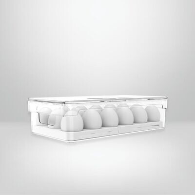 Organizador de Huevos con Tapa 18 unidades OU &quot;Clear Fresh&quot;