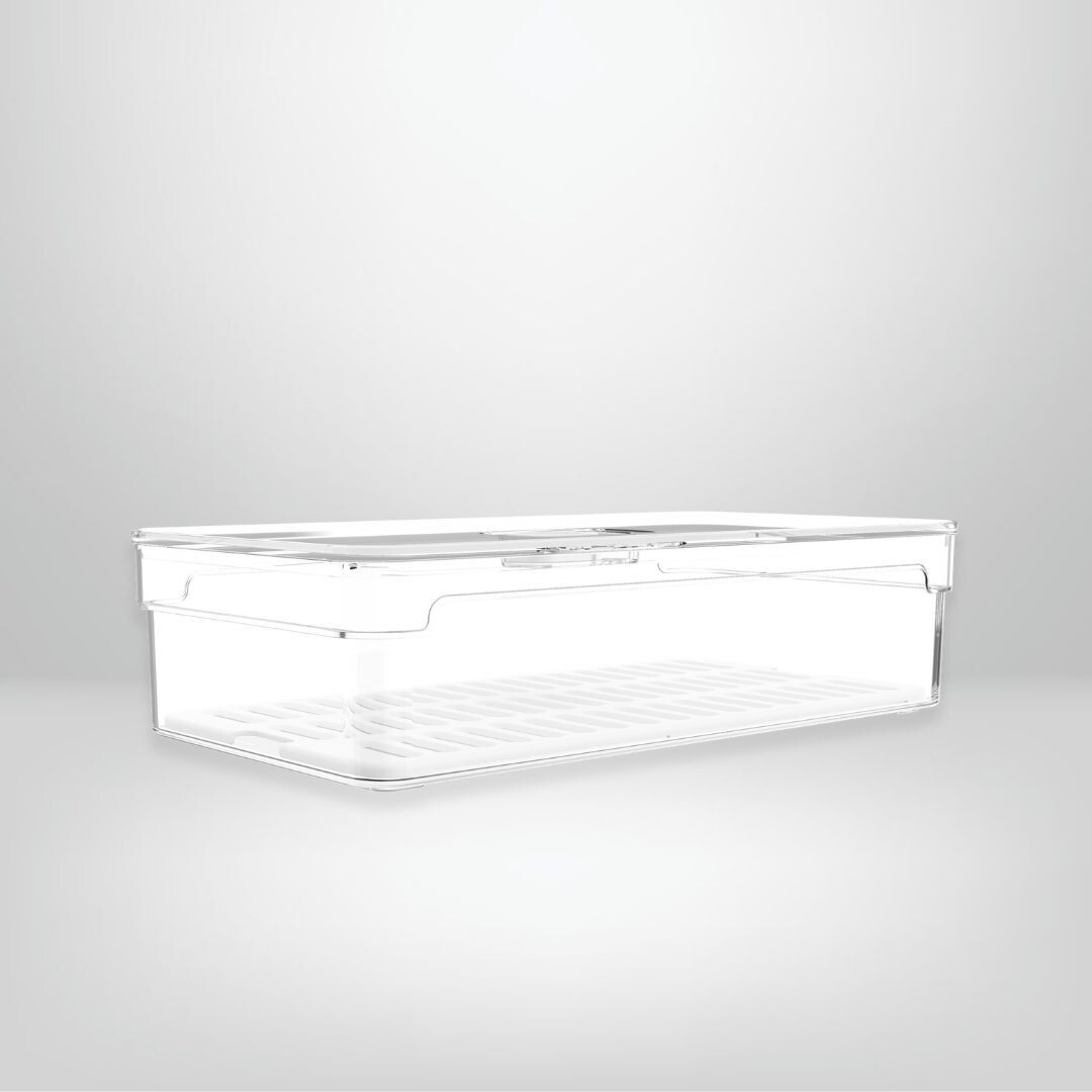 Organizador de Heladera con Tapa 30x15x7cm OU &quot;Clear Fresh&quot;